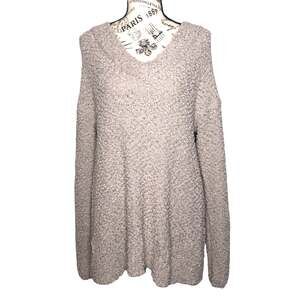 Zenana Premium (M) Cozy Comfy Textured Popcorn Knit Light Weight V-Neck Sweater